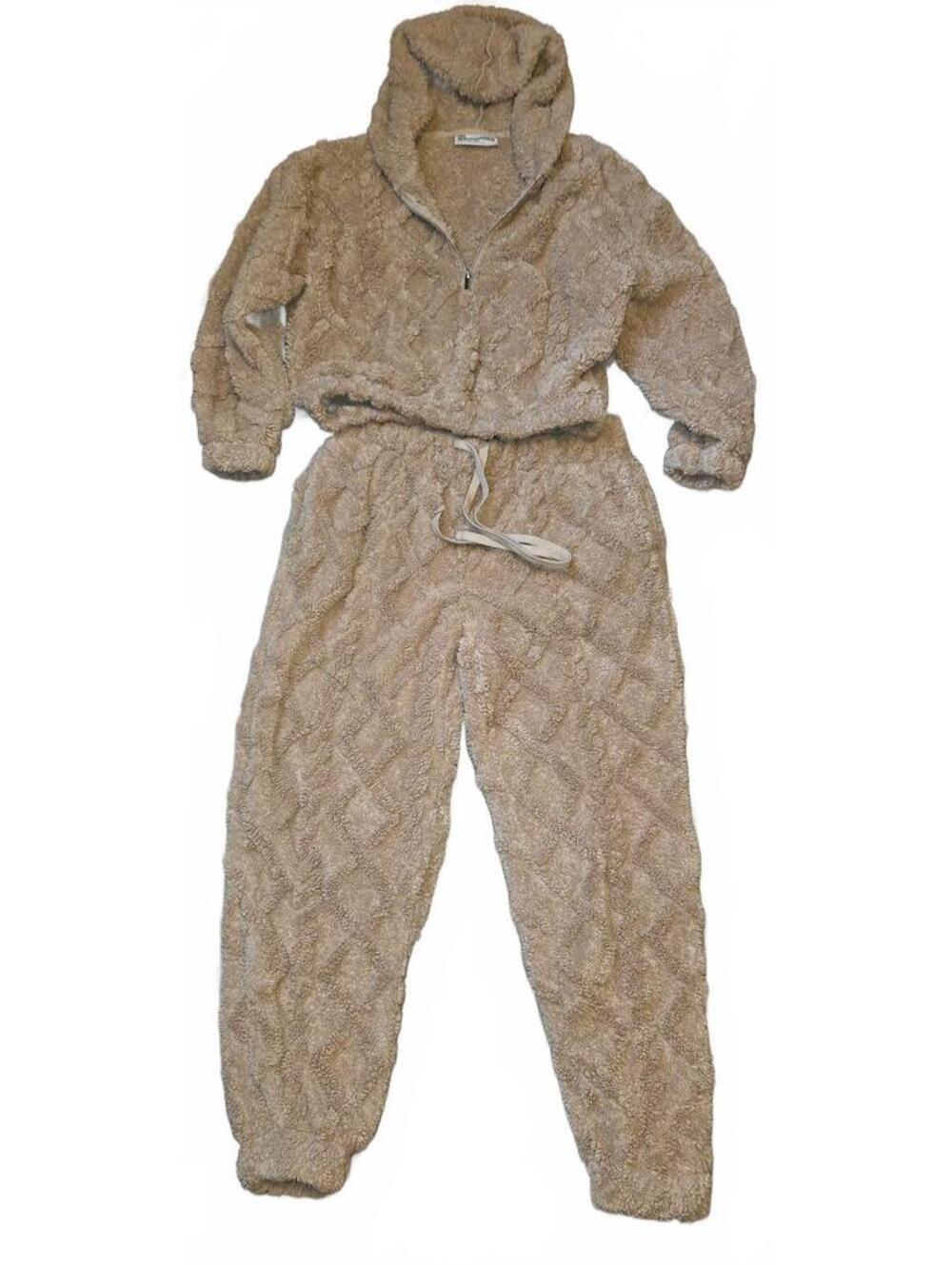 No Boundaries Camel Sherpa 2-PC Hoodie Set Size S (4-6)